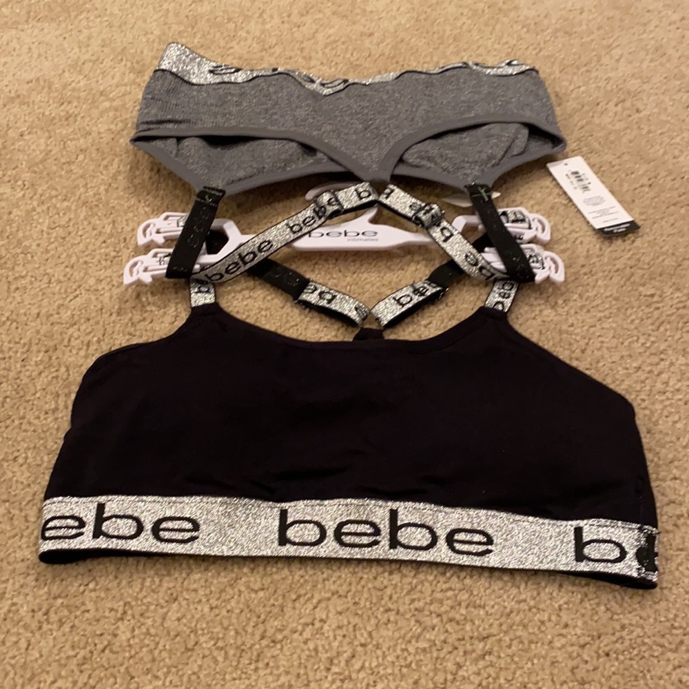 bebe Racer Back Sports Bra Set NWT - Picture 4 of 8